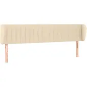 vidaXL Hoofdbord met randen 183x23x78/88 cm stof crèmekleurig
