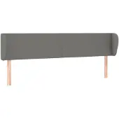 vidaXL Hoofdbord met randen 203x23x78/88 cm stof donkergrijs
