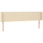 vidaXL Hoofdbord met randen 203x16x78/88 cm stof crèmekleurig