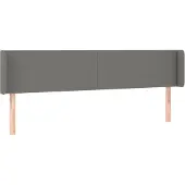 vidaXL Hoofdbord met randen 163x16x78/88 cm stof donkergrijs