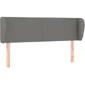vidaXL Hoofdbord met randen 147x23x78/88 cm stof donkergrijs