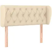 vidaXL Hoofdbord met randen 103x23x78/88 cm stof crèmekleurig