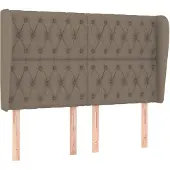 vidaXL Hoofdbord met randen 147x23x118/128 cm stof taupe