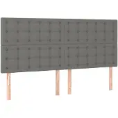 vidaXL Hoofdbord donkergrijs 180x5x118/128 cm Stof