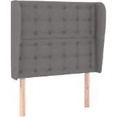 vidaXL Hoofdbord met randen 93x23x118/128 cm stof donkergrijs