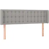 vidaXL Hoofdbord met randen 147x16x78/88 cm stof lichtgrijs