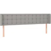 vidaXL Hoofdbord met randen 203x16x78/88 cm stof lichtgrijs