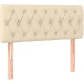 vidaXL Hoofdbord 100x7x78/88 cm stof crèmekleurig