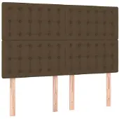 vidaXL Hoofdbord donkerbruin 144x5x118/128 cm stof