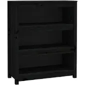 vidaXL Boekenkast 80x35x97 cm massief grenenhout zwart