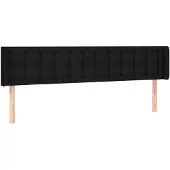 vidaXL Hoofdbord met randen 163x16x78/88 cm stof zwart