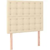 vidaXL Hoofdbord crème 80x5x118/128 cm stof