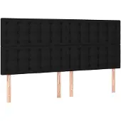 vidaXL Hoofdbord zwart 200x5x118/128 cm stof