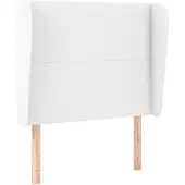 vidaXL Hoofdbord met randen 83x23x118/128 cm kunstleer wit