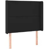 vidaXL Hoofdbord met randen 83x16x118/128 cm kunstleer zwart