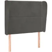 vidaXL Hoofdbord met randen 103x23x118/128 cm fluweel donkergrijs