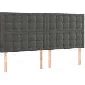 vidaXL Hoofdbord donkergrijs 200x5x118/128 cm Fluweel