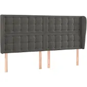 vidaXL Hoofdbord met randen 163x23x118/128 cm fluweel donkergrijs