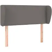 vidaXL Hoofdbord met randen 103x23x78/88 cm kunstleer grijs
