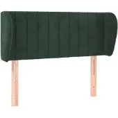 vidaXL Hoofdbord met randen 93x23x78/88 cm fluweel donkergroen