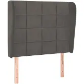 vidaXL Hoofdbord met randen 103x23x118/128 cm fluweel donkergrijs