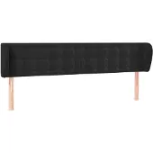 vidaXL Hoofdbord met randen 203x23x78/88 cm fluweel zwart