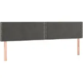 vidaXL Hoofdborden 160x5x78/88 cm fluweel donkergrijs
