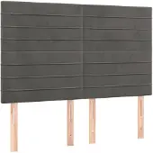 vidaXL Hoofdbord donkergrijs 144x5x118/128 cm Fluweel