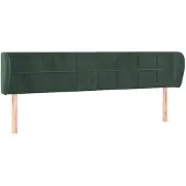vidaXL Hoofdbord met randen 163x23x78/88 cm fluweel donkergroen
