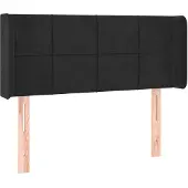 vidaXL Hoofdbord met randen 103x16x78/88 cm fluweel zwart
