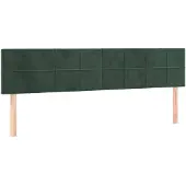 vidaXL Hoofdborden 160x5x78/88 cm fluweel donkergroen