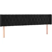 vidaXL Hoofdbord met randen 183x16x78/88 cm fluweel zwart