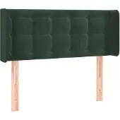 vidaXL Hoofdbord met randen 103x16x78/88 cm fluweel donkergroen