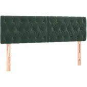 vidaXL Hoofdborden 160x7x78/88 cm fluweel donkergroen