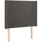 vidaXL Hoofdbord met randen 93x16x118/128 cm fluweel donkergrijs