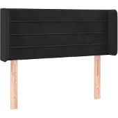 vidaXL Hoofdbord met randen 83x16x78/88 cm fluweel zwart