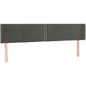vidaXL Hoofdbord met randen 163x16x78/88 cm fluweel donkergrijs