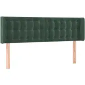 vidaXL Hoofdbord met randen 147x16x78/88 cm fluweel donkergroen