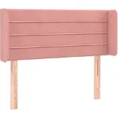 vidaXL Hoofdbord met randen 83x16x78/88 cm fluweel roze