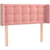 vidaXL Hoofdbord met randen 93x16x78/88 cm fluweel roze