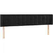vidaXL Hoofdbord met randen 203x16x78/88 cm fluweel zwart