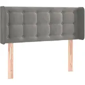 vidaXL Hoofdbord met randen 83x16x78/88 cm fluweel lichtgrijs