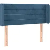 vidaXL Hoofdbord met randen 93x16x78/88 cm fluweel donkerblauw