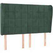 vidaXL Hoofdbord met randen 147x23x118/128 cm fluweel donkergroen