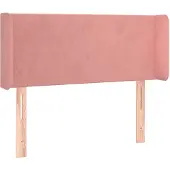 vidaXL Hoofdbord met randen 93x16x78/88 cm fluweel roze