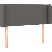 vidaXL Hoofdbord met randen 93x16x78/88 cm kunstleer grijs