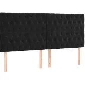 vidaXL Hoofdbord zwart 180x7x118/128 cm fluweel