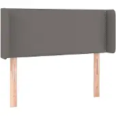 vidaXL Hoofdbord met randen 103x16x78/88 cm kunstleer grijs