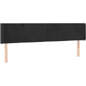 vidaXL Hoofdbord met randen 163x16x78/88 cm fluweel zwart