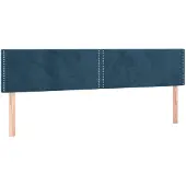 vidaXL Hoofdborden 200x5x78/88 cm fluweel donkerblauw